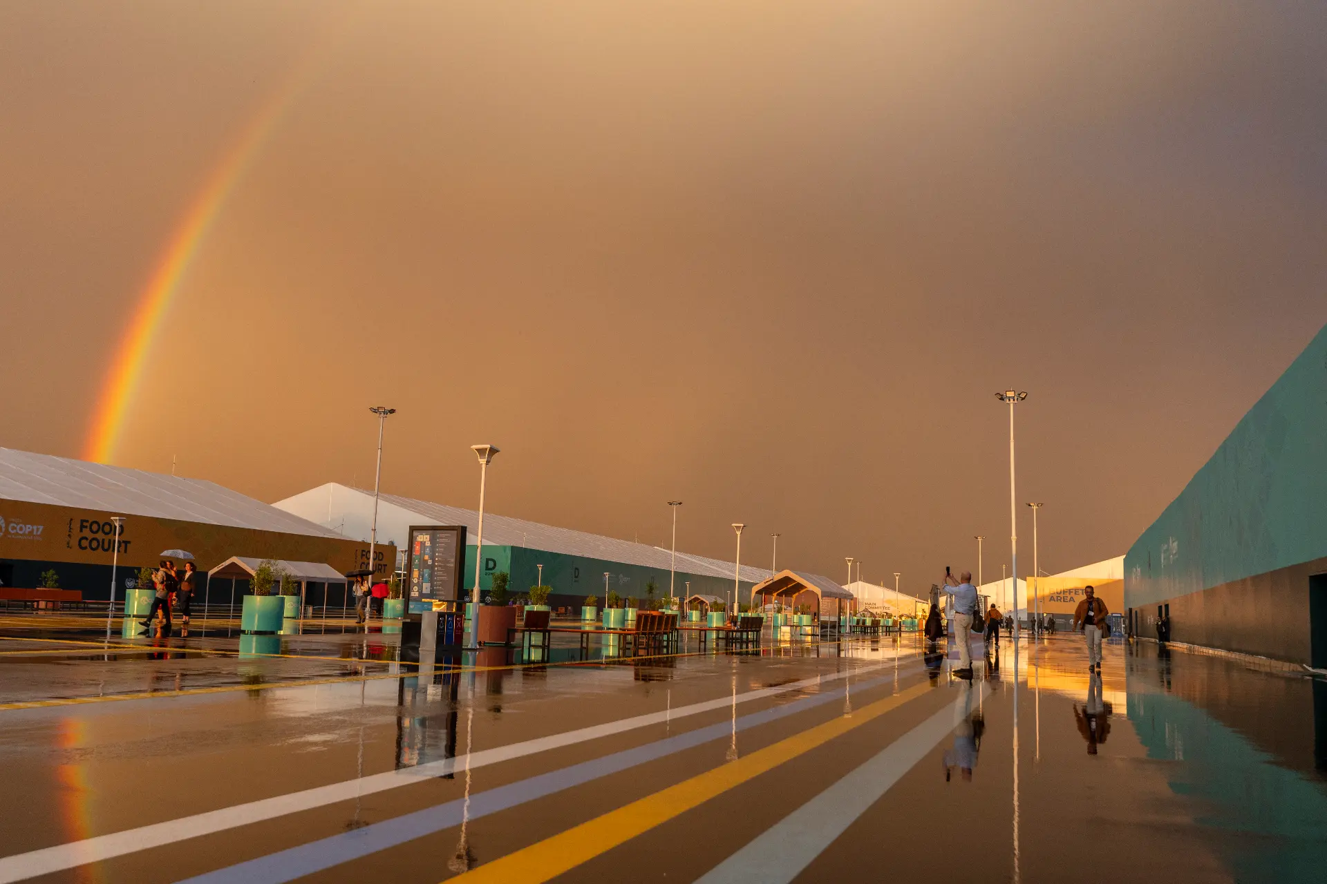 UNCCD COP17 venue beneath a rainbow in Ulaanbaatar