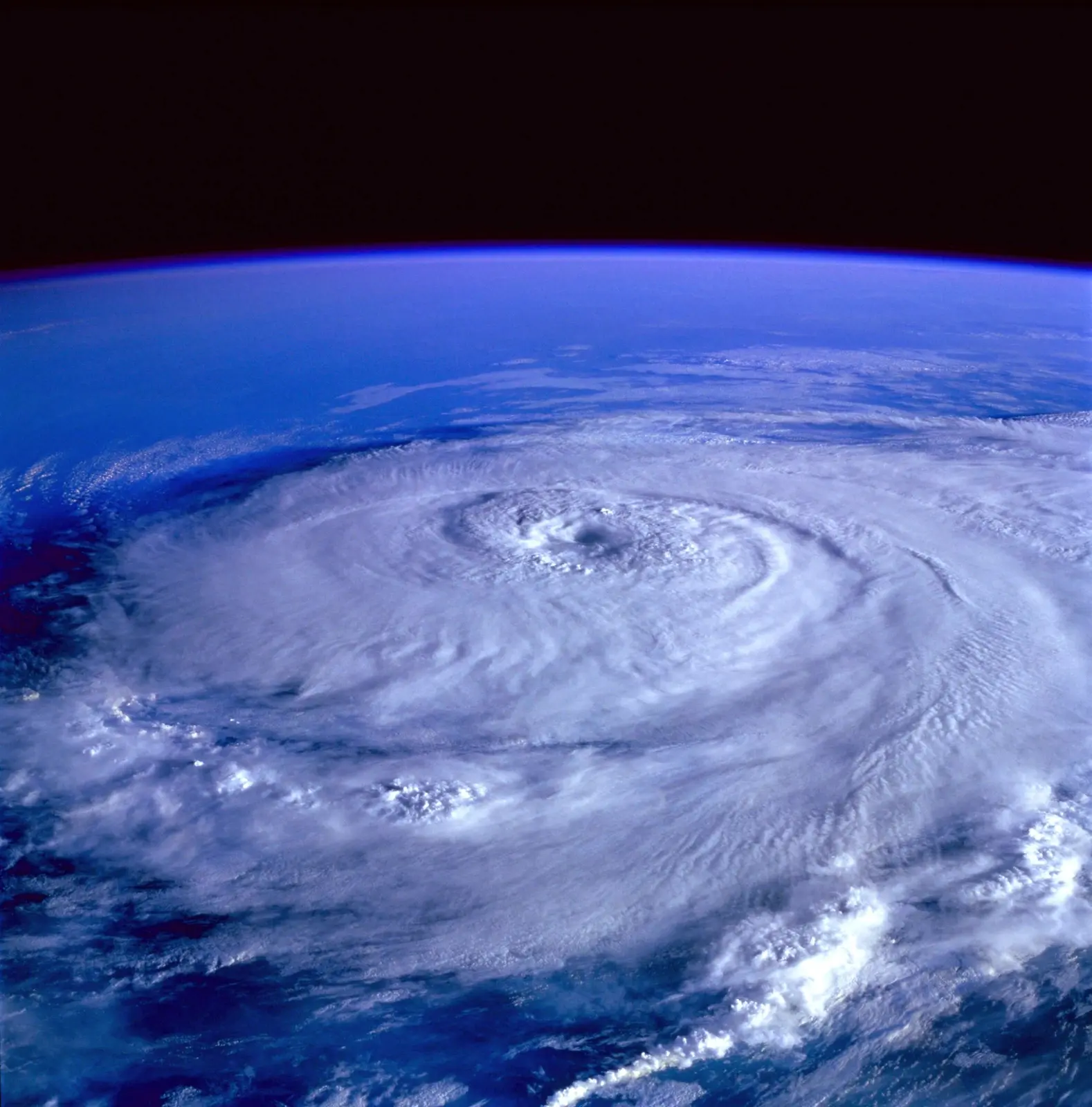 Large tropical storm viewed from orbit